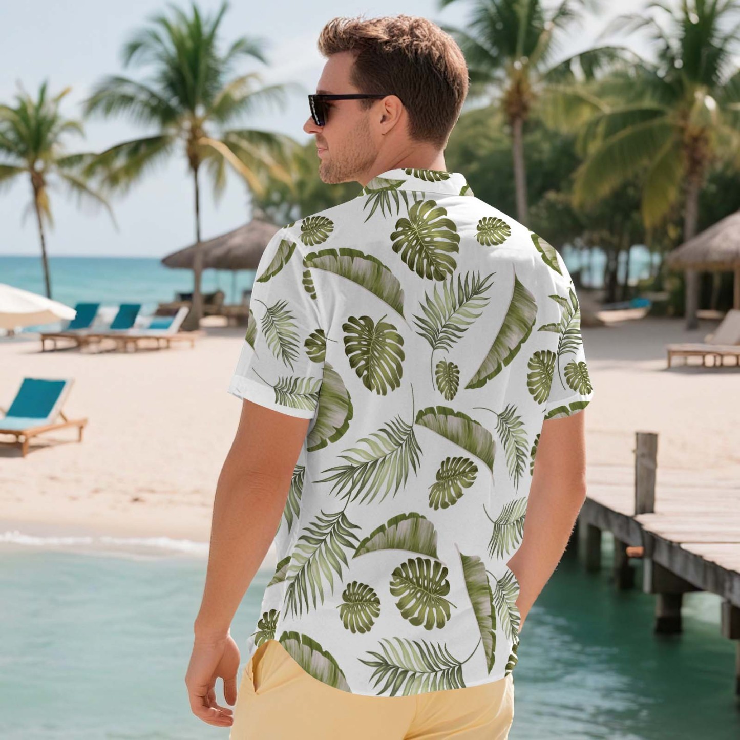 Herren Hawaiihemden Aloha Üppiges Tropisches Laub Hawaiihemd Geschenk Für Sommerstimmung Urlaub - FotoSocken