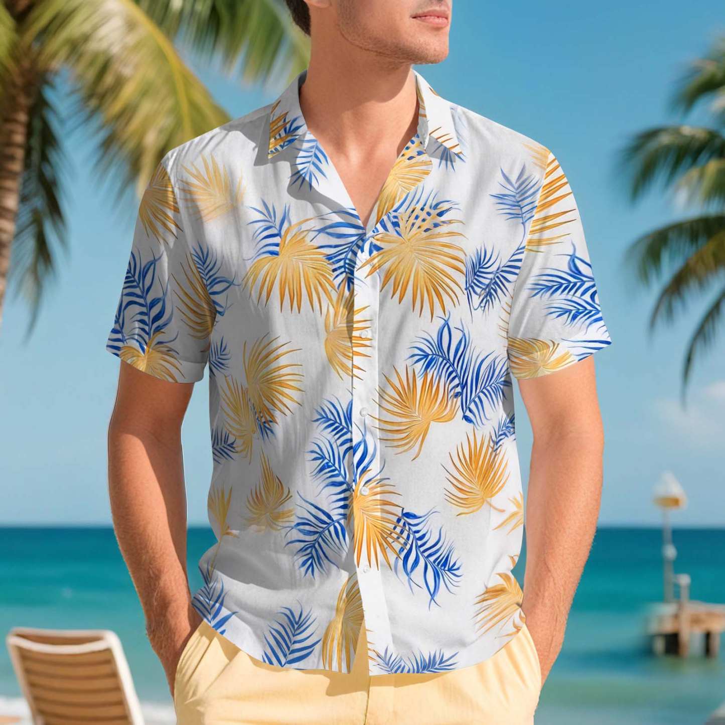 Herren Hawaiihemden Aloha Üppiges Tropisches Laub Hawaiihemd Geschenk Für Sommerstimmung Urlaub - FotoSocken