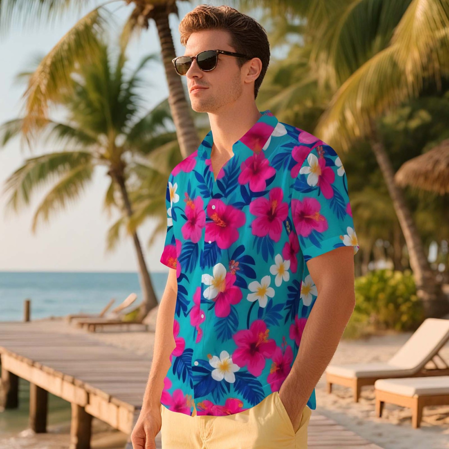 Herren Hawaiihemden Aloha Üppiges Tropisches Laub Hawaiihemd Geschenk Für Sommerstimmung Urlaub - FotoSocken