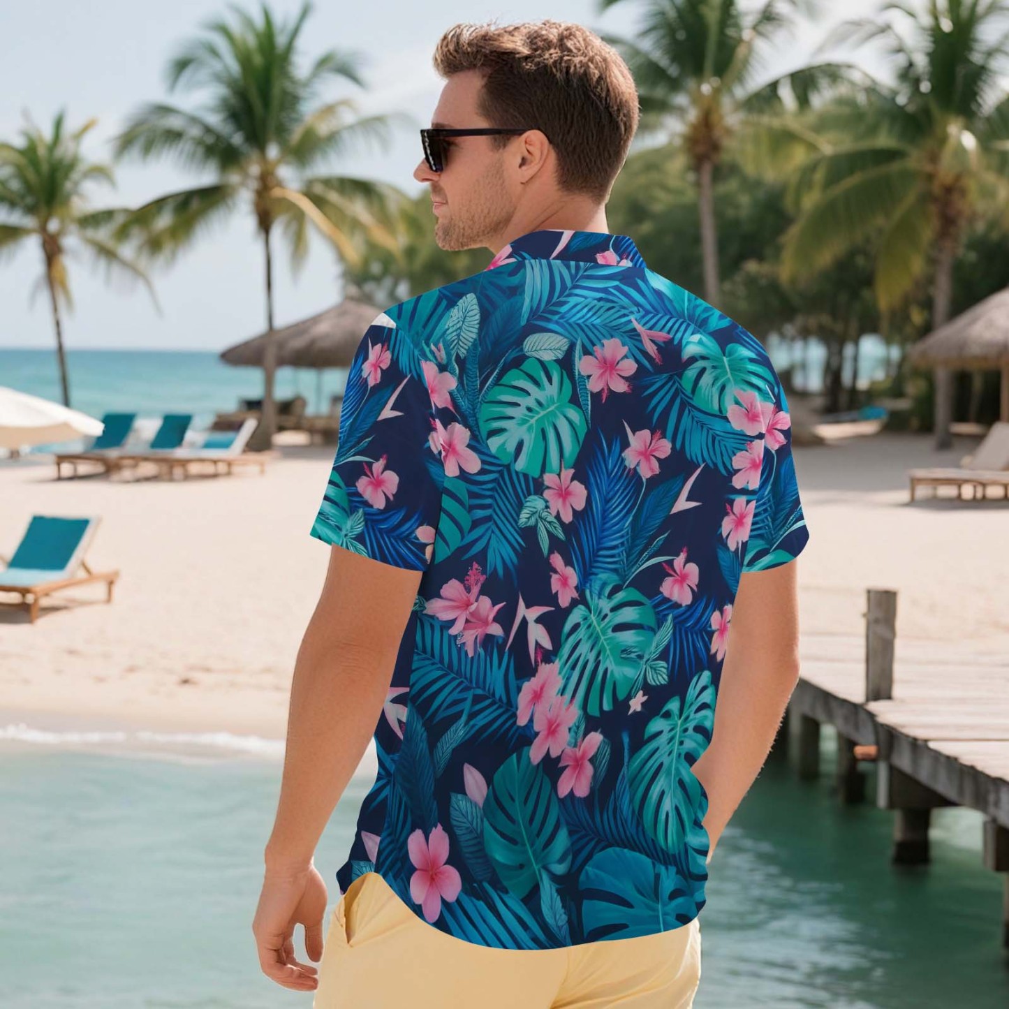 Herren Hawaiihemden Aloha Üppiges Tropisches Laub Hawaiihemd Geschenk Für Sommerstimmung Urlaub - FotoSocken