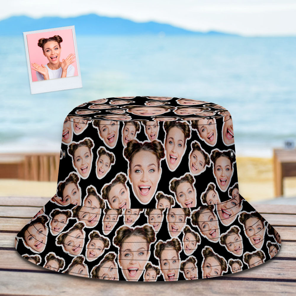 Benutzerdefinierte Mash Face Bucket Hat Unisex Face Bucket Hat Sommer Outdoor Hut Für Valentinstag - FotoSocken