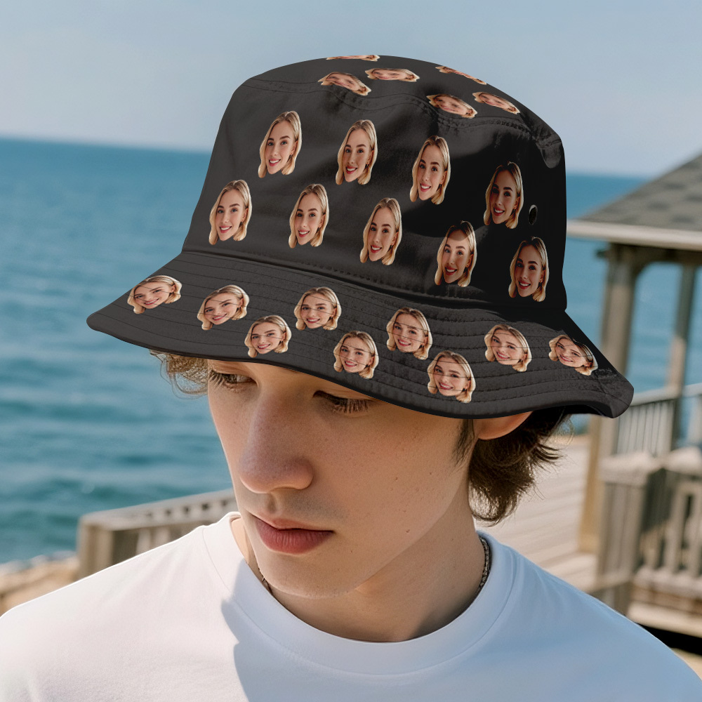 Benutzerdefinierte Gesicht Eimer Hut Unisex Gesicht Mash Voll Personalisierte Outdoor Sommer Hüte Geschenke - FotoSocken