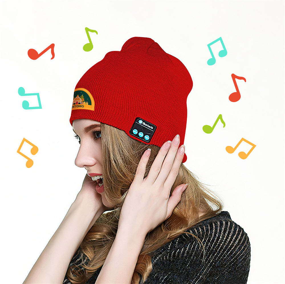 Benutzerdefinierte Name Wireless Beanie Mütze Und Handschuhe Personalisierte Bluetooth Beanie Mütze Und Handschuhe Licht Wireless Kopfhörer Geschenke -