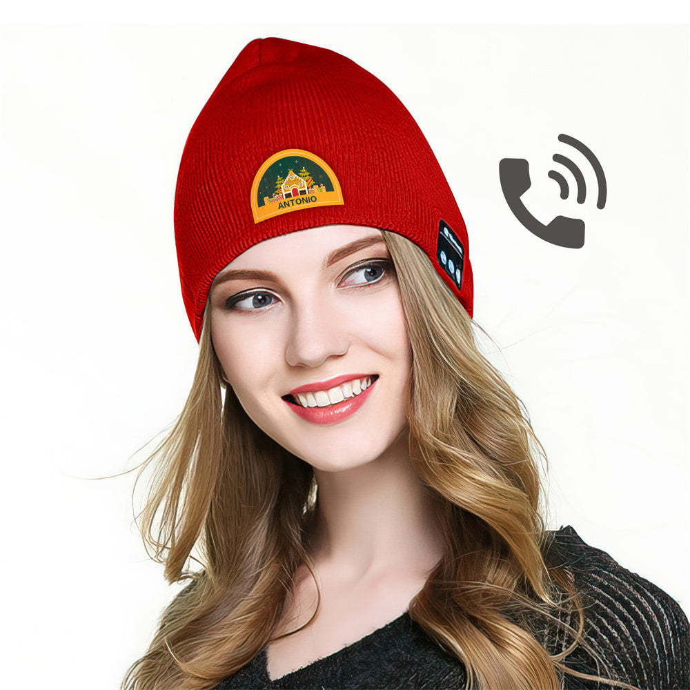 Benutzerdefinierte Name Wireless Beanie Mütze Und Handschuhe Personalisierte Bluetooth Beanie Mütze Und Handschuhe Licht Wireless Kopfhörer Geschenke -