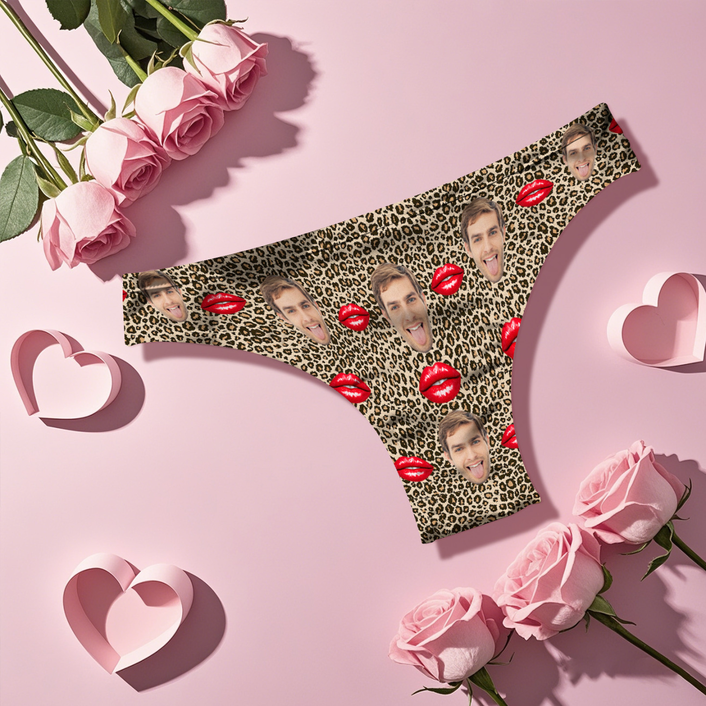 Valentinstagsgeschenk: Personalisierter String-tanga Mit Herzmotiv Und Lippenmotiv – Das Perfekte Geschenk Für Sie - FotoSocken