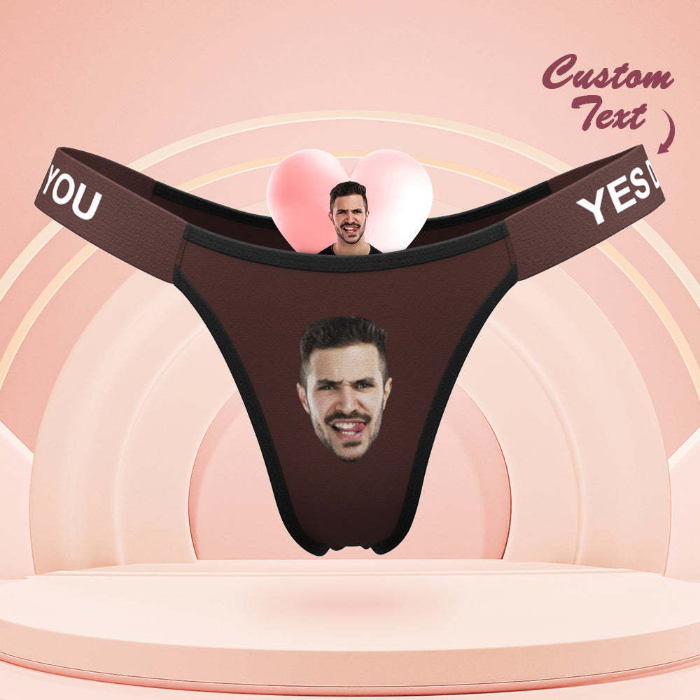 Benutzerdefinierte Gesichtshöschen Für Frauen, Personalisierter Bund, Gravierter Tanga, Valentinstagsgeschenk -