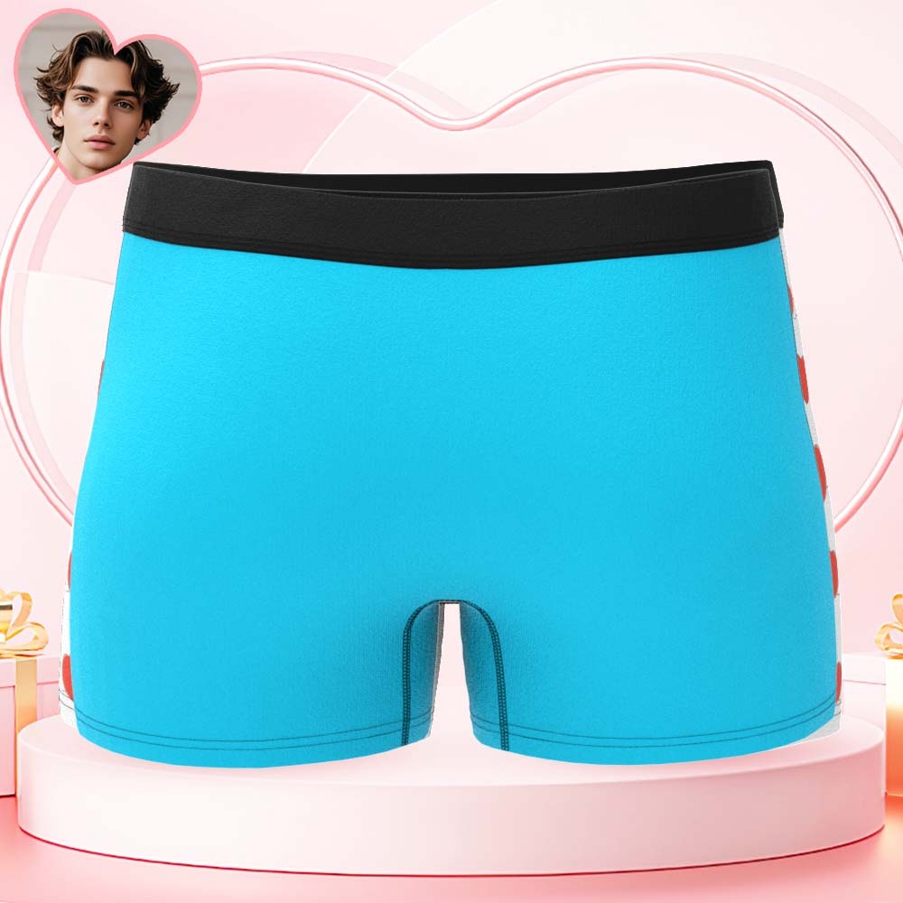 Benutzerdefinierte Herren-gesichtsboxer „i Love My Wife Boxer", Personalisierte Gürtelfarbe, Gesichtsboxer, Valentinstag-unterwäsche - FotoSocken