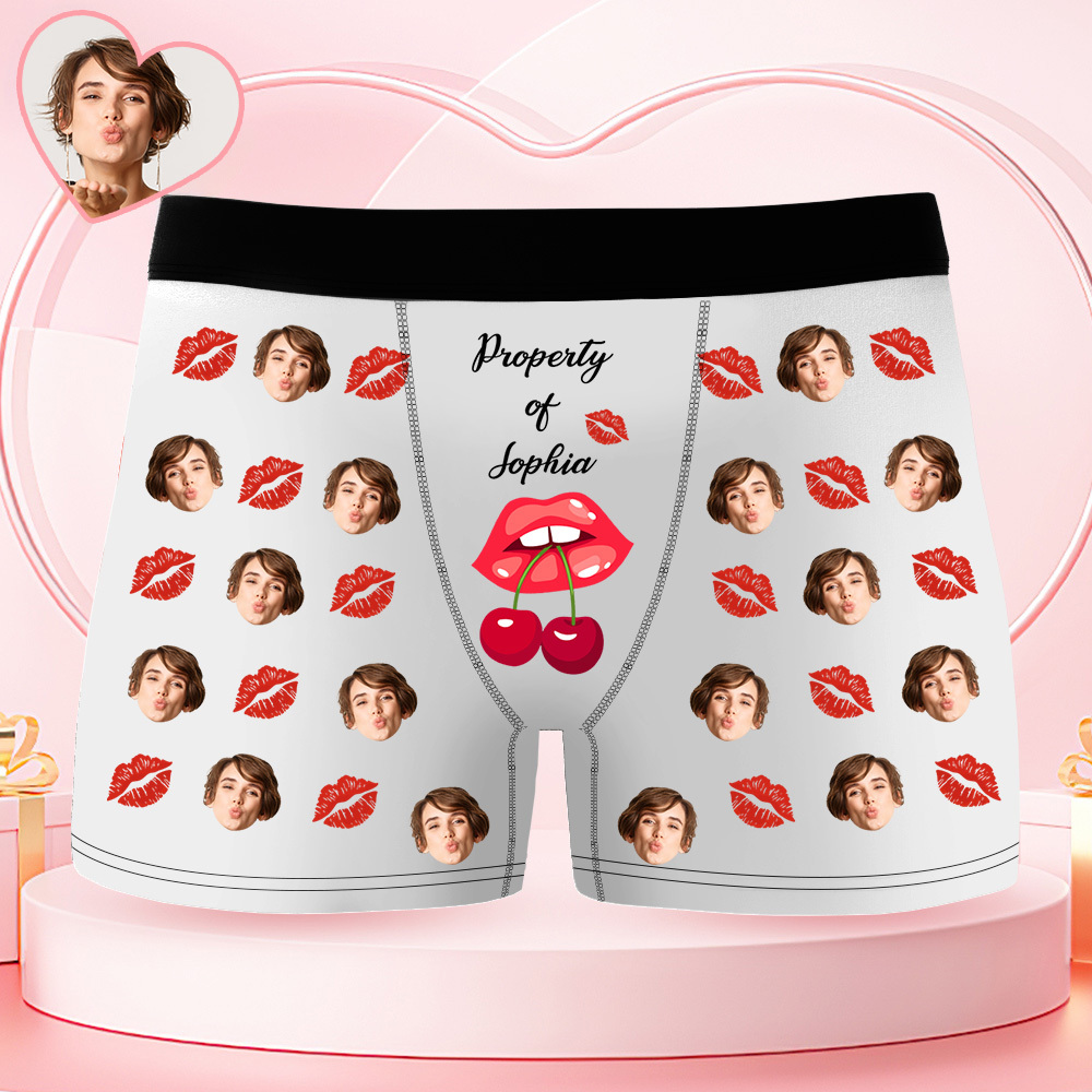 Personalisierte Boxershorts Mit Lustigem Gesichtsfoto – „eigentum Von Ihr“ – Geschenk Für Männer - FotoSocken