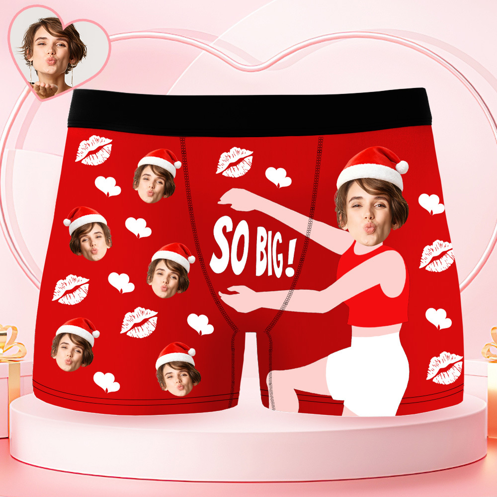Personalisierte Boxershorts Mit Gesichtsmotiv, Lustige Fotounterwäsche, Weihnachtsgeschenk Für Männer - FotoSocken