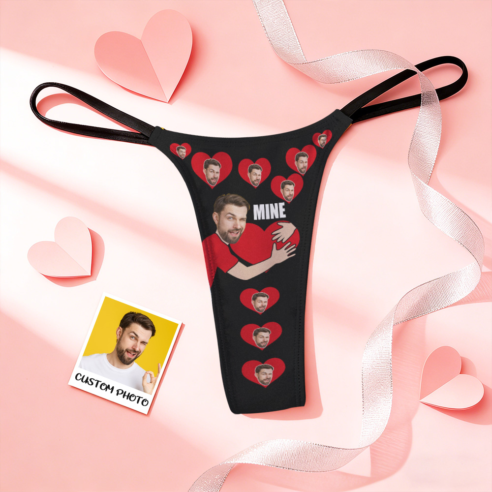 Personalisierte Tangas Mit Foto, Lustige Unterwäsche, Slips, 'umarme Meins', Tanga, Valentinstagsgeschenk