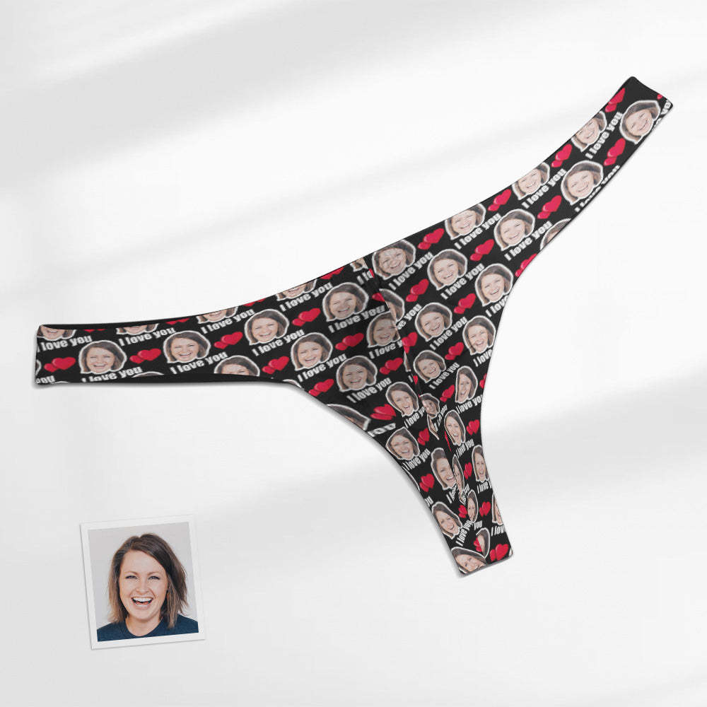 Custom Face Heart Herren Tanga Love You Herrenslips -