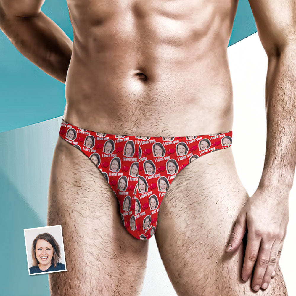 Custom Face Heart Herren Tanga Love You Herrenslips -
