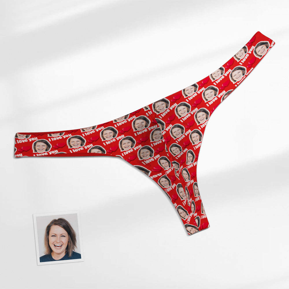 Custom Face Heart Herren Tanga Love You Herrenslips -