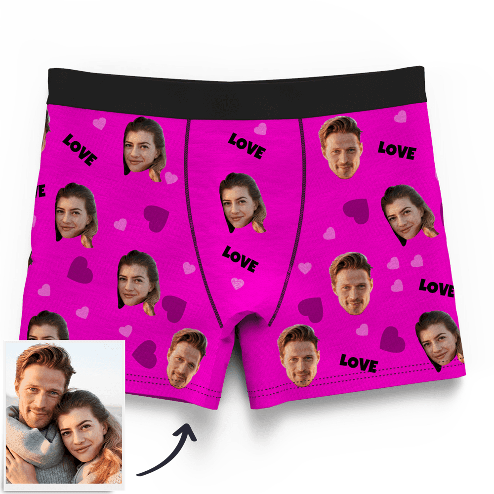 Valentinstag Geschenk Gesicht Foto Boxershorts