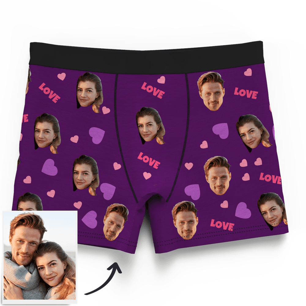 Valentinstag Geschenk Gesicht Foto Boxershorts