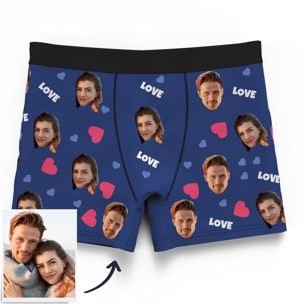 Valentinstag Geschenk Gesicht Foto Boxershorts