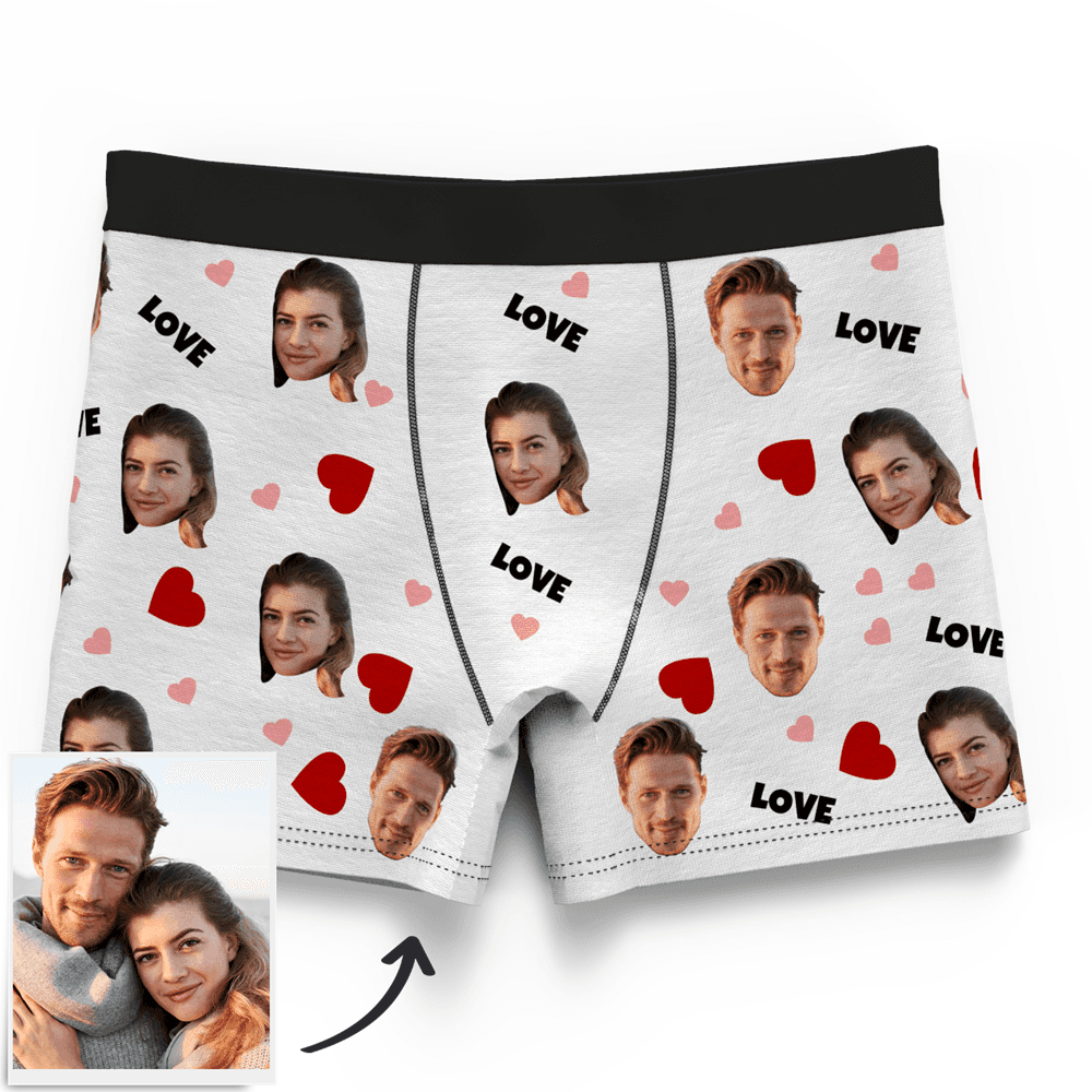 Valentinstag Geschenk Gesicht Foto Boxershorts