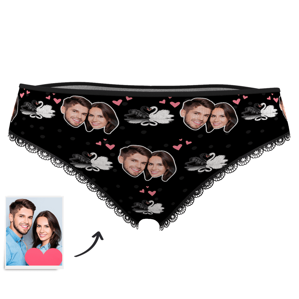 Valentinstag Geschenk Paar Damen Kundendefinierte Schwan Gesicht Foto Höschen