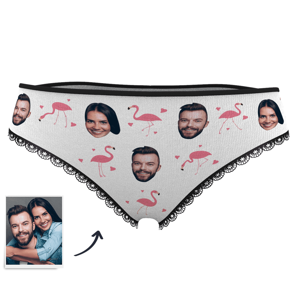 Valentinstag Geschenk Paar Damen Kundendefinierte Flamingo Gesicht Foto Höschen