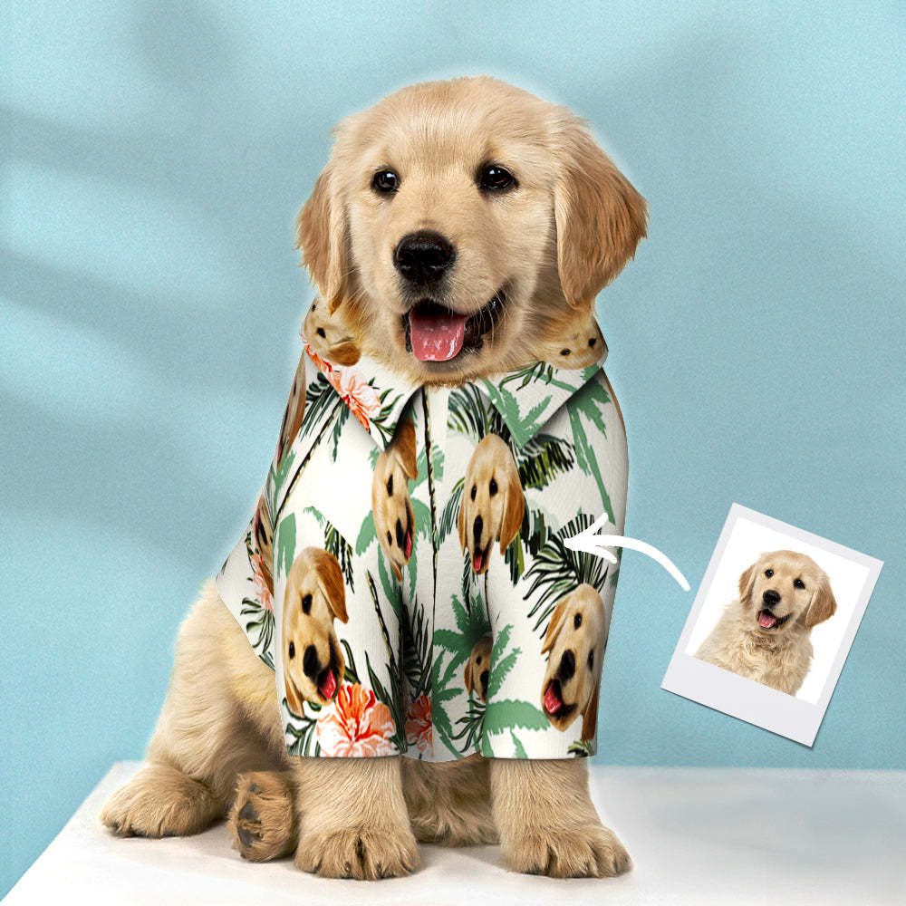 Kundenspezifisches Hawaii-hundehemd Personalisiertes Kokosnussbaum-druck-haustier-strand-hemd-kleidungs-geschenk Für Haustiere -