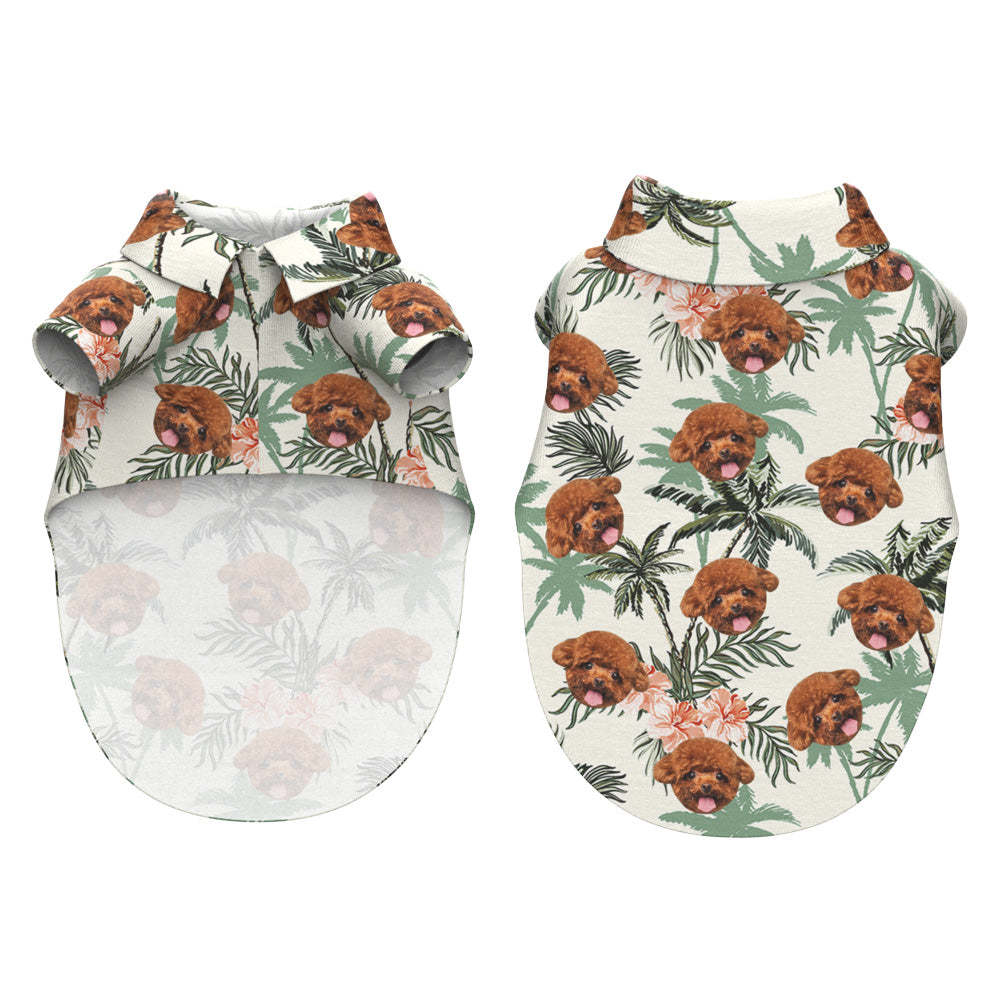 Kundenspezifisches Hawaii-hundehemd Personalisiertes Kokosnussbaum-druck-haustier-strand-hemd-kleidungs-geschenk Für Haustiere -