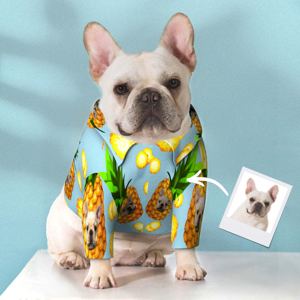 Kundenspezifisches Hawaiisches Hundehemd-personalisiertes Ananas-haustier-strand-hemd-kleidungs-geschenk Für Haustiere -