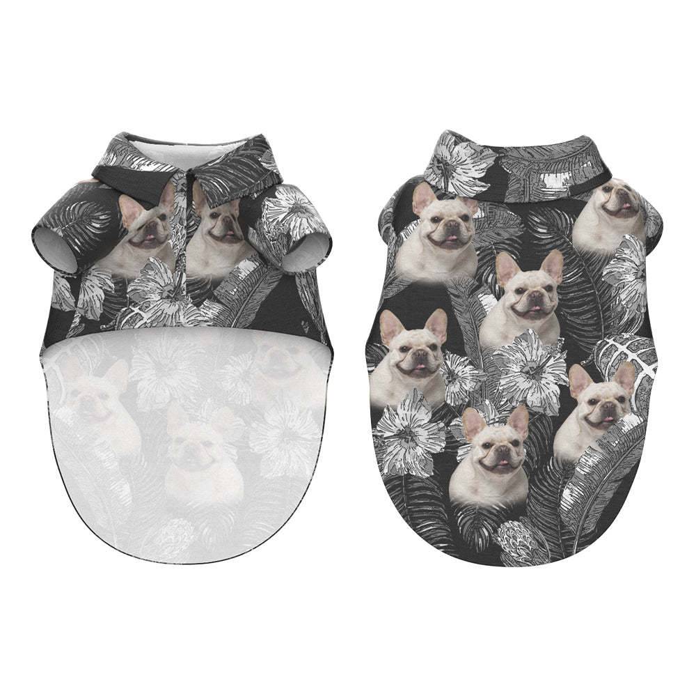 Kundenspezifischer Hundegesichts-hawaiischer Art-blumen-hund Und Inhaber, Die Hawaiische Hemden Zusammenbringen -