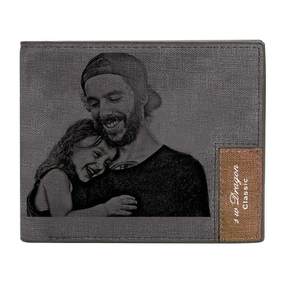 Personalisiertes Foto-portemonnaie, Herren-portemonnaie, Zweifach Faltbar, Geschenk Zum Vatertag - FotoSocken