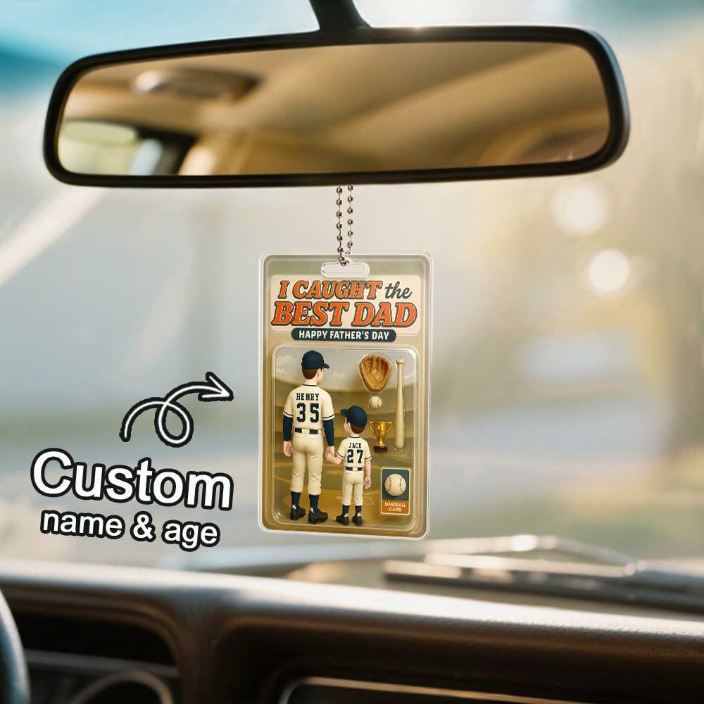 Vatertag Benutzerdefinierter 3d-effekt Actionfiguren-pack Verpackung Spielzeugbox Stil Kunstgeschenk Personalisiertes Acryl-auto-aufhänger-geschenk - FotoSocken