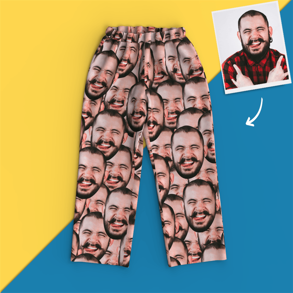 Custom Face Pajamas - Face Mash Dog - MyPhotoSocks