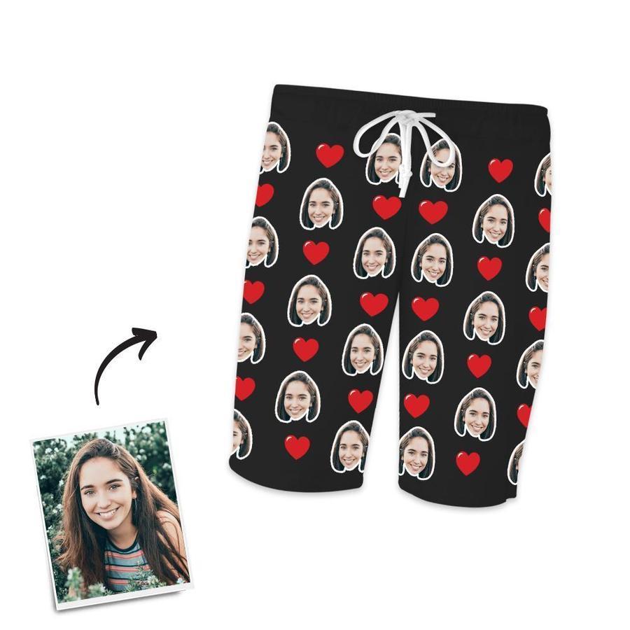 Kundenspezifische Foto Kurzarm Pyjamas Herzen Pyjamas