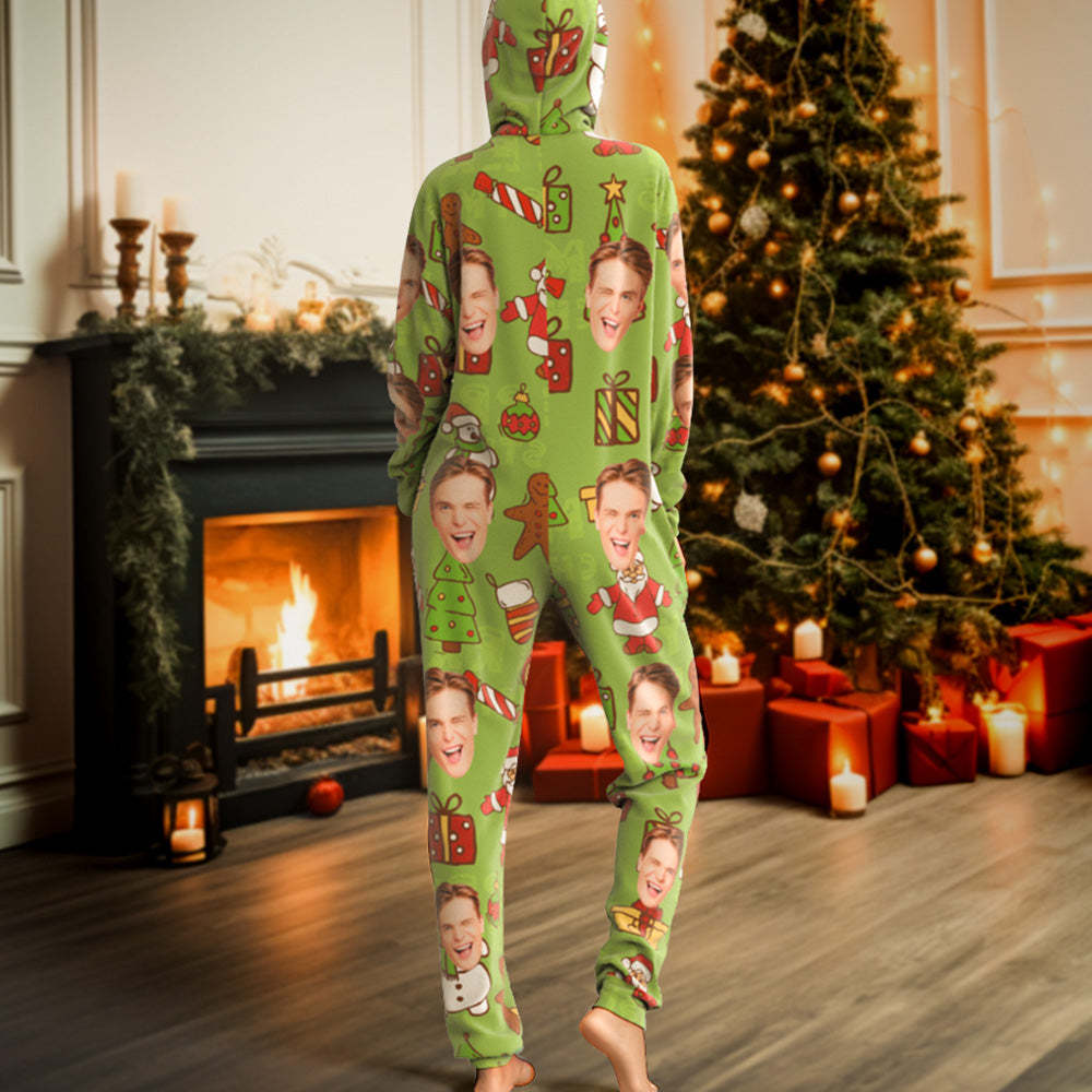 Onesies Grüner Weihnachtspyjama Einteiliger Schlafanzug Familienpyjama Weihnachtsgeschenk - 