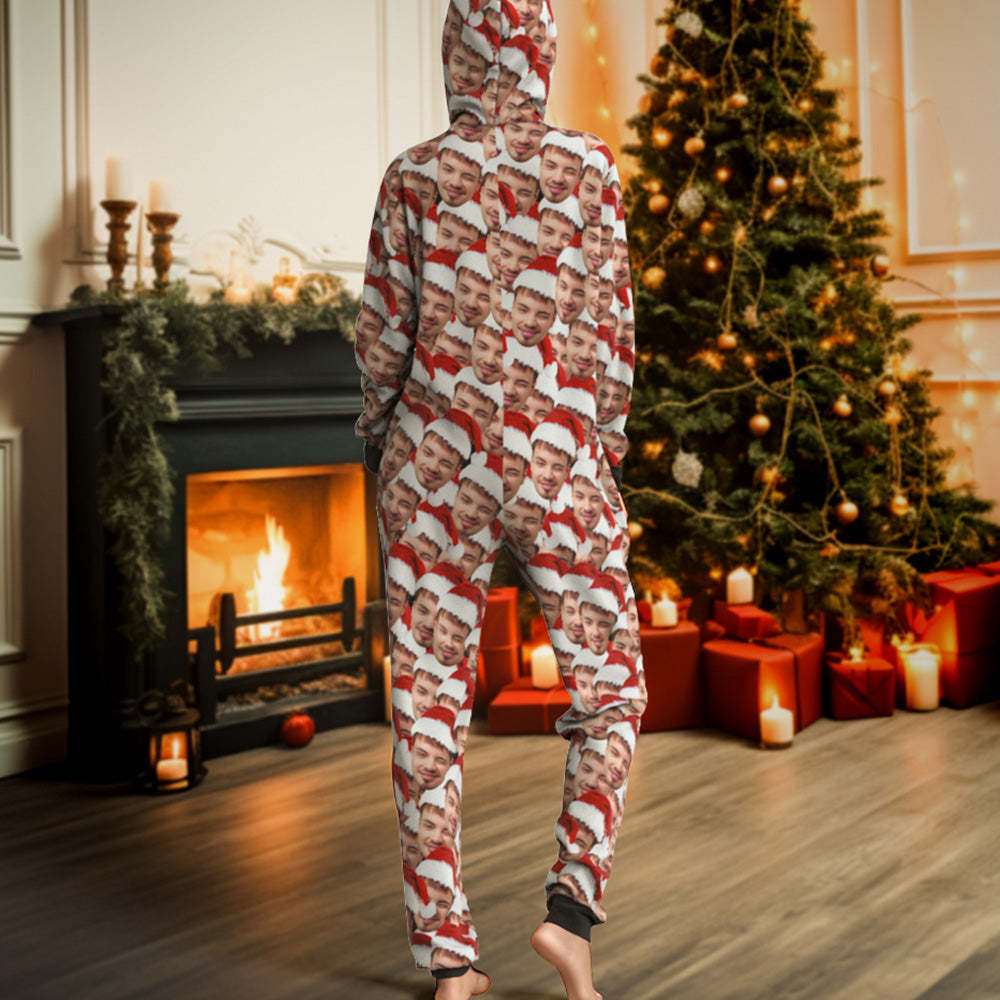 Benutzerdefinierte Face Mash Onesies Weihnachtspyjamas Einteiler Nachtwäsche Weihnachtsgeschenk - 