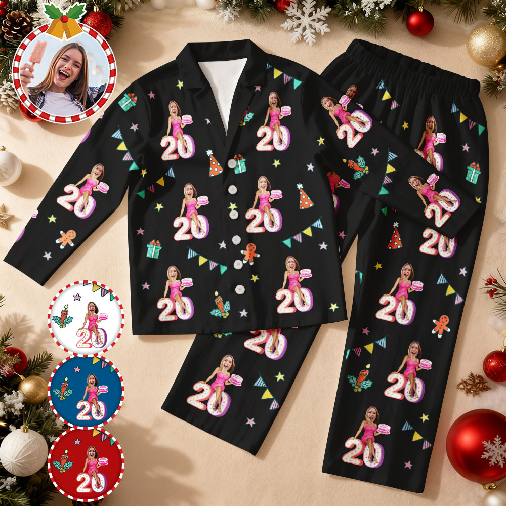 Personalisierter Geburtstagspyjama Mit Langem Ärmel Und Kuchenmotiv – Das Perfekte Geschenk!