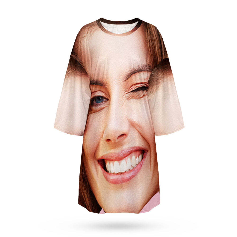 Benutzerdefinierte Foto Gesicht Nachthemd Kreative Parodie Frau Gesicht Lustige Geschenke