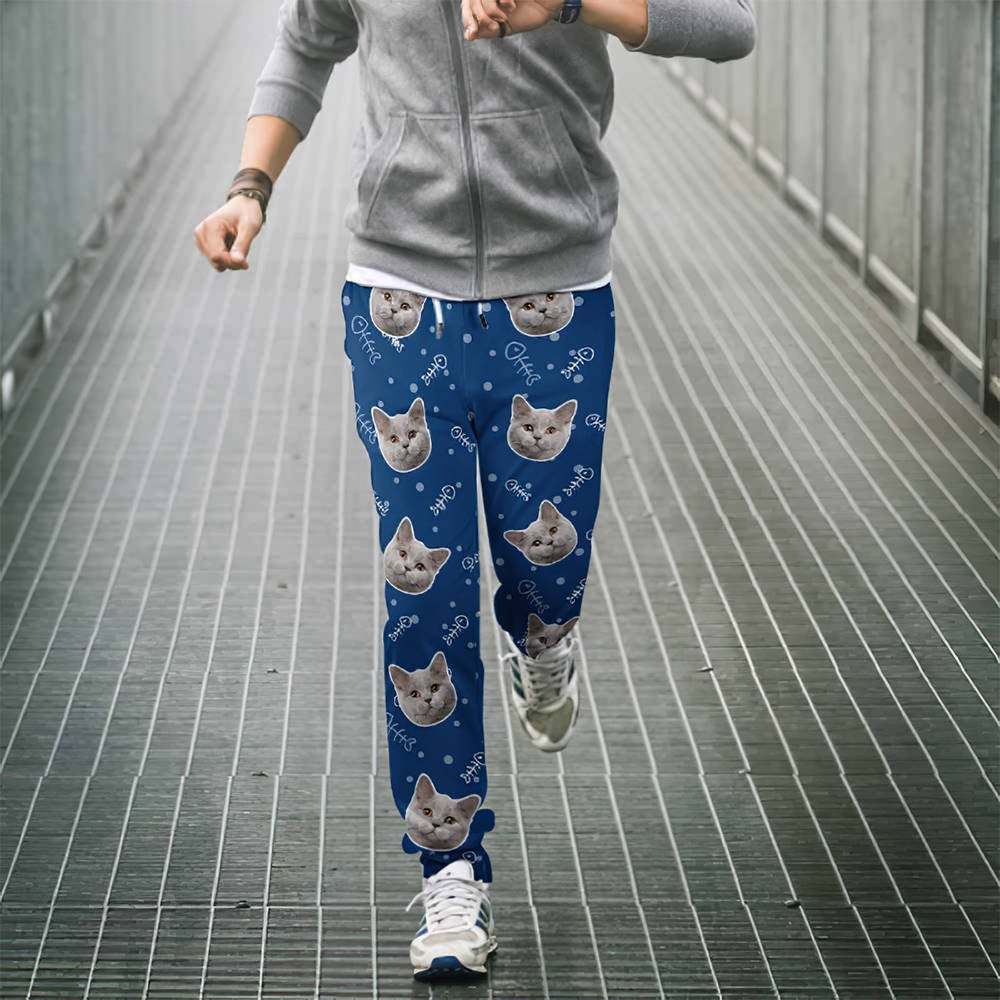 Benutzerdefinierte Katze Gesicht Jogginghose Unisex Jogger Geschenk Für Tierliebhaber -