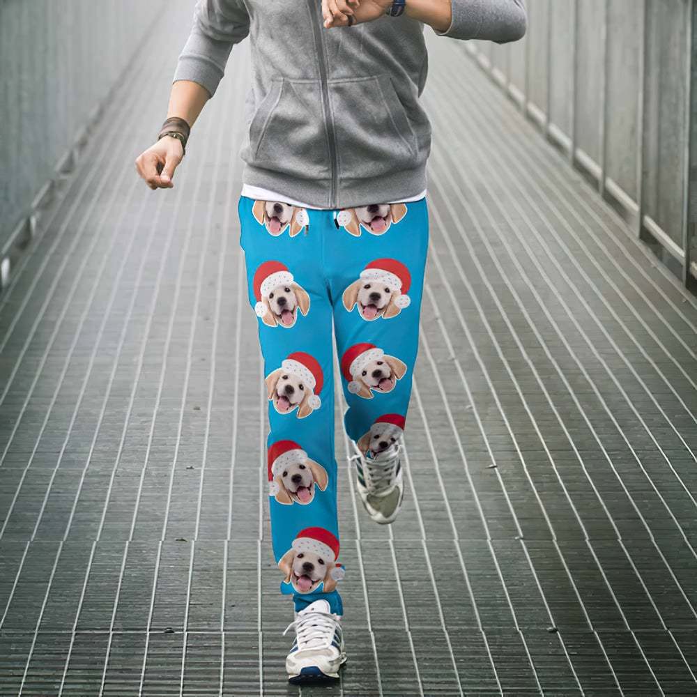 Custom Face Jogginghose Unisex Jogger Mit Weihnachtsmütze Weihnachtsgeschenk -