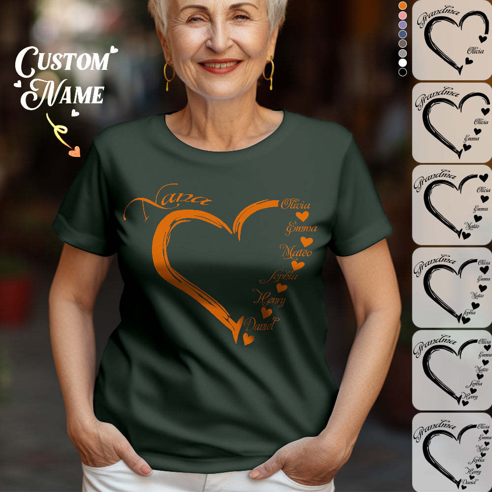 Benutzerdefinierte Mama-oma-t-shirts, Personalisiertes Kindernamen-t-shirt, Muttertagsgeschenke - 