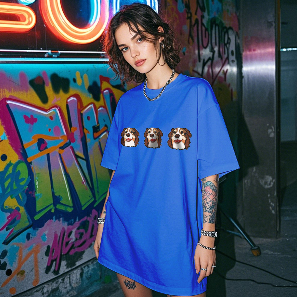 Personalisiertes Foto-vintage-t-shirt, Personalisiertes Foto-namen-haustier-stick-t-shirt Für Haustierliebhaber - FotoSocken