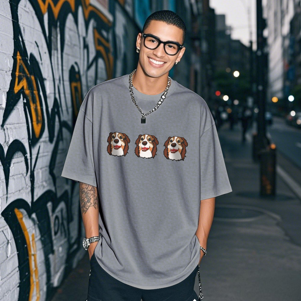 Personalisiertes Foto-vintage-t-shirt, Personalisiertes Foto-namen-haustier-stick-t-shirt Für Haustierliebhaber - FotoSocken