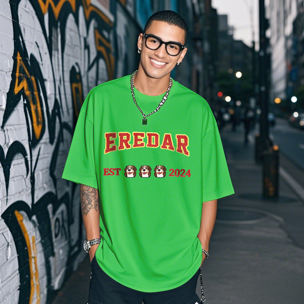 Personalisiertes Foto-vintage-t-shirt, Personalisiertes Foto-namen-haustier-stick-t-shirt Für Haustierliebhaber - FotoSocken