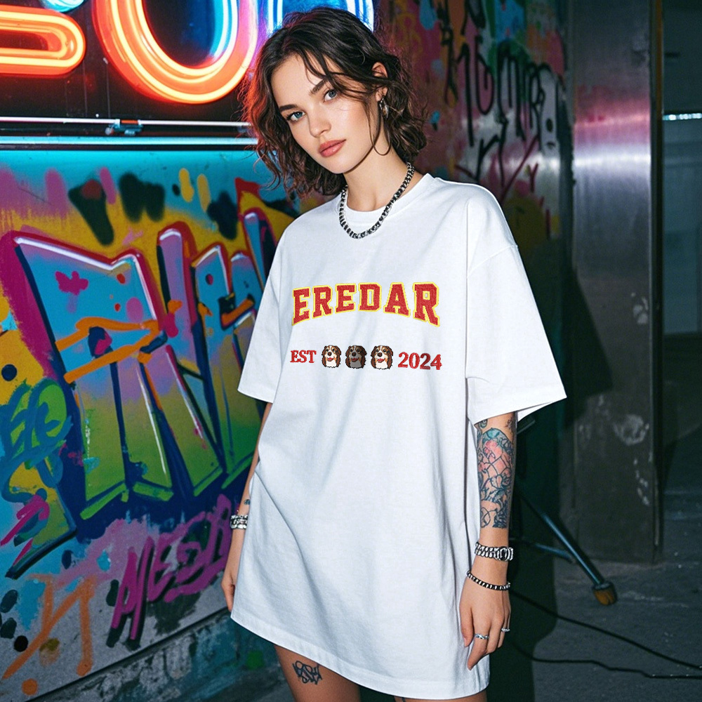 Personalisiertes Foto-vintage-t-shirt, Personalisiertes Foto-namen-haustier-stick-t-shirt Für Haustierliebhaber - FotoSocken