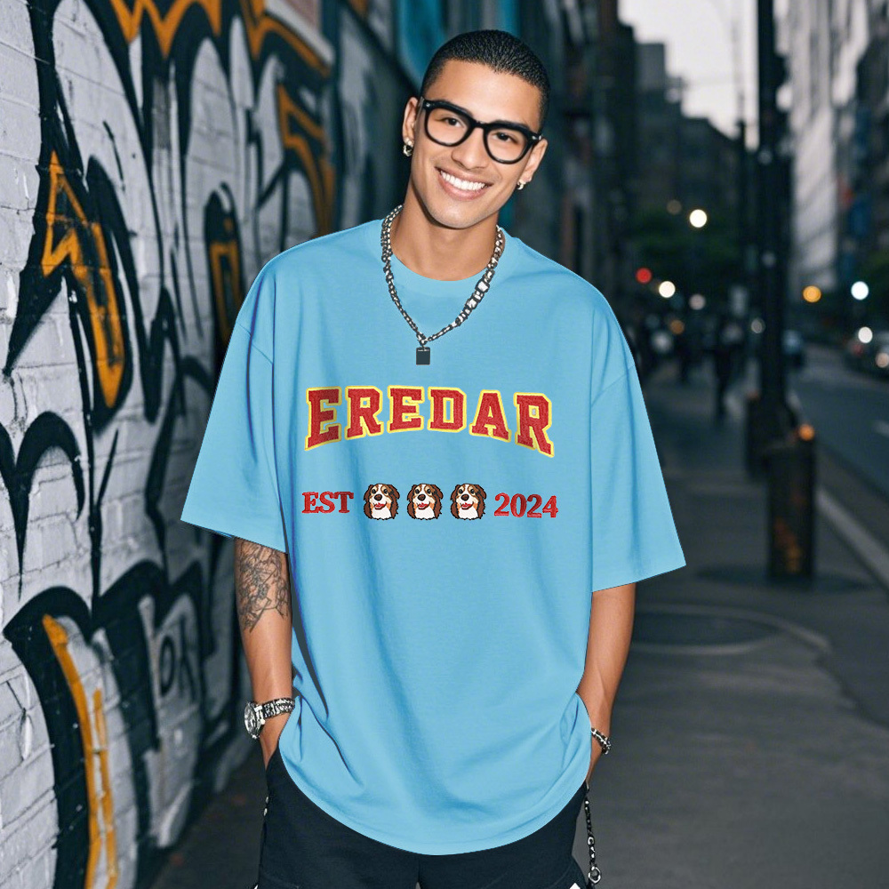 Personalisiertes Foto-vintage-t-shirt, Personalisiertes Foto-namen-haustier-stick-t-shirt Für Haustierliebhaber - FotoSocken