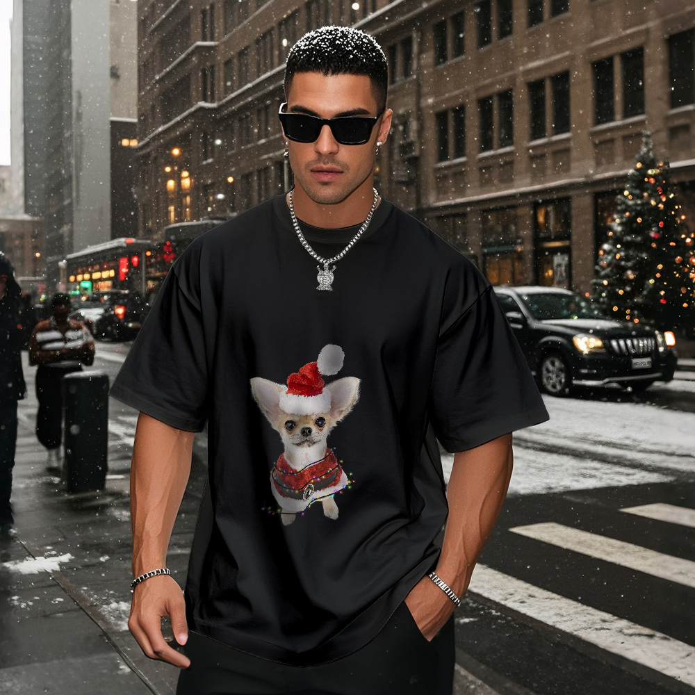 Personalisierte Foto-vintage-t-shirts, Weihnachtsthema-t-shirt, Laternen-vintage-t-shirt - FotoSocken