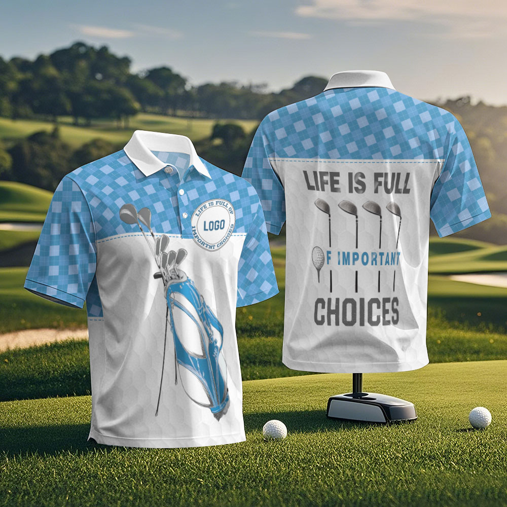 Benutzerdefinierte Logo Golf Polo Teal Weiß Hawaii Palmen Leistung Polo Shirt Geschenk