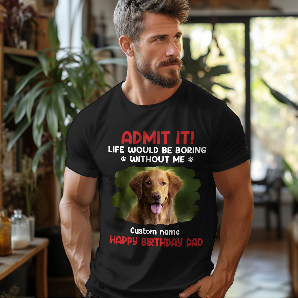 Personalisiertes Fotoshirt Mit Namen, Personalisiertes Papa-shirt, Super-papa-shirt, Vatertagsshirt, Geschenk Für Vater - FotoSocken