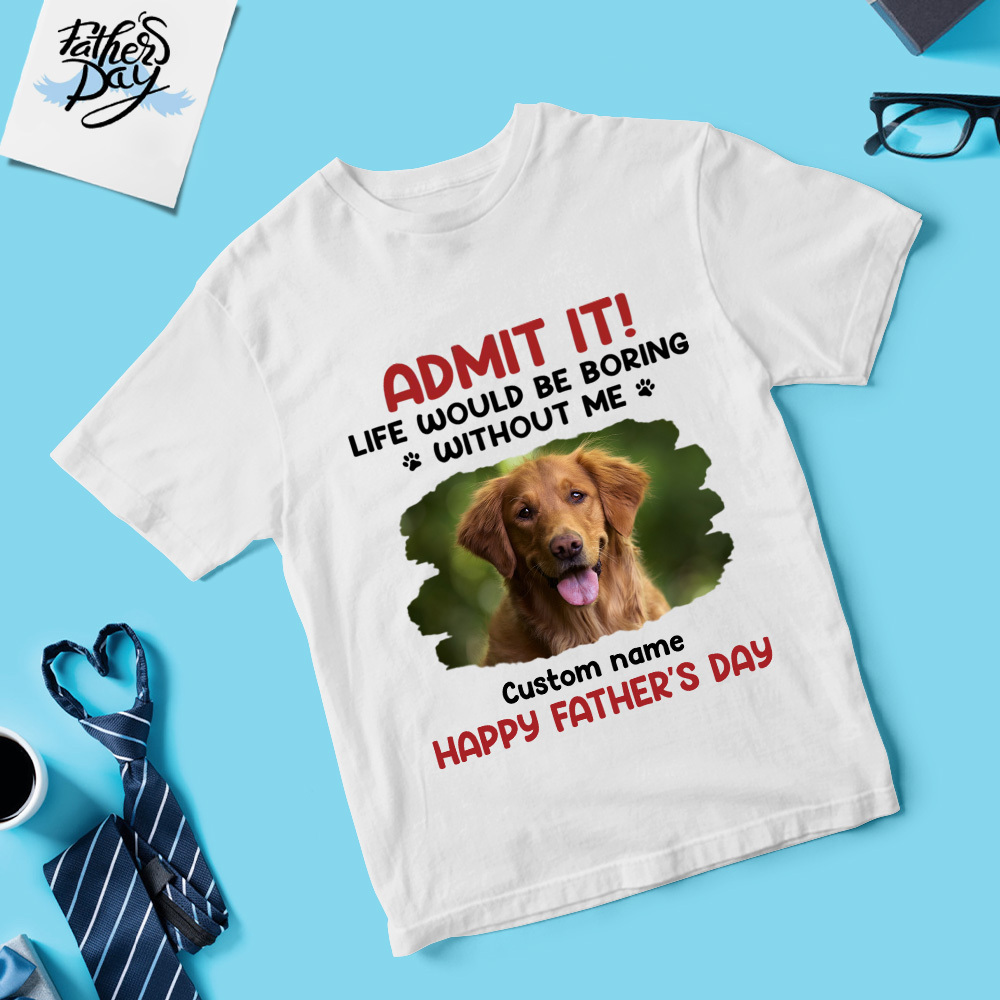 Personalisiertes Fotoshirt Mit Namen, Personalisiertes Papa-shirt, Super-papa-shirt, Vatertagsshirt, Geschenk Für Vater - FotoSocken