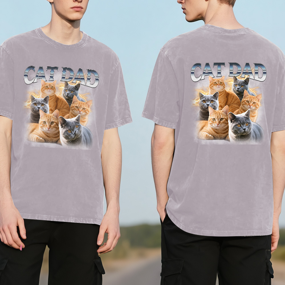 Benutzerdefinierte Retro Foto T-shirt Für Papa Personalisierte Text Bild Shirt Vintage-stil Vatertagsgeschenk - FotoSocken