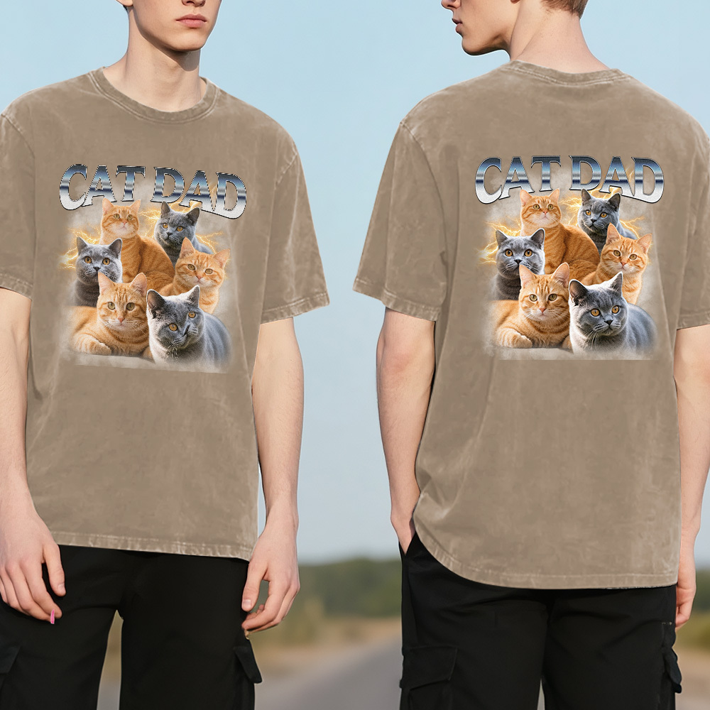 Benutzerdefinierte Retro Foto T-shirt Für Papa Personalisierte Text Bild Shirt Vintage-stil Vatertagsgeschenk - FotoSocken