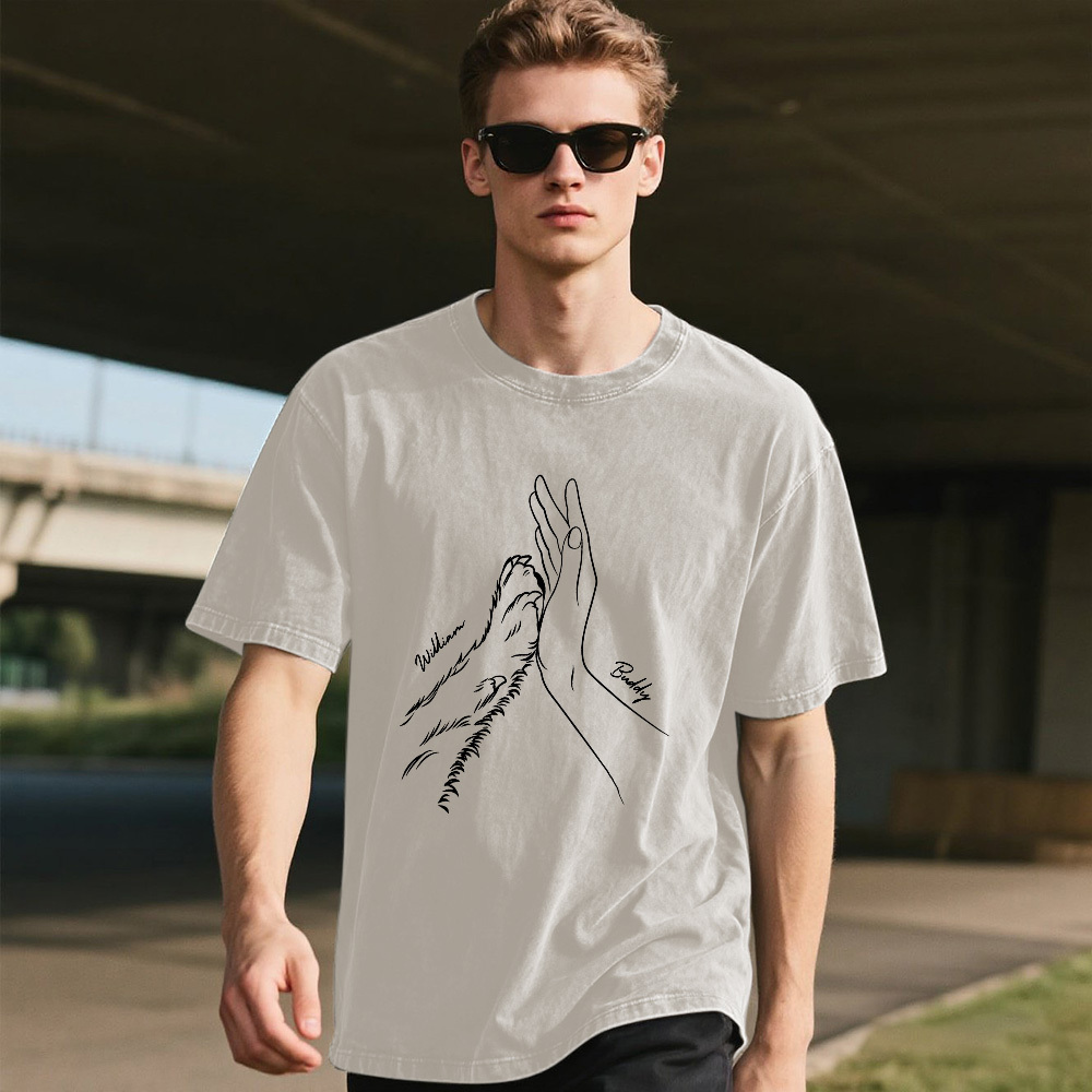 Benutzerdefinierte Pet Name Mash T-shirt Personalisierte Multicolor Papa Lustige Shirt Geschenk - FotoSocken